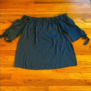 Elegant Blue Off the Shoulder Blouse by H&M